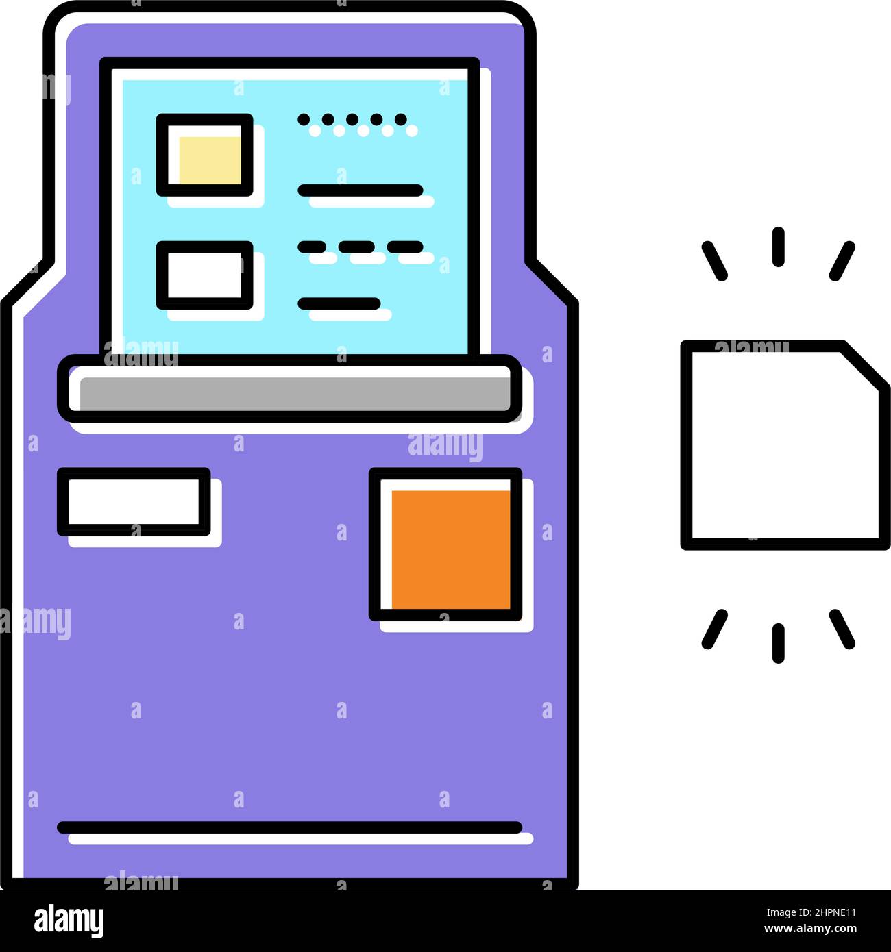 atm mit rfid-Technologie Farbe Symbol Vektor Illustration Stock Vektor