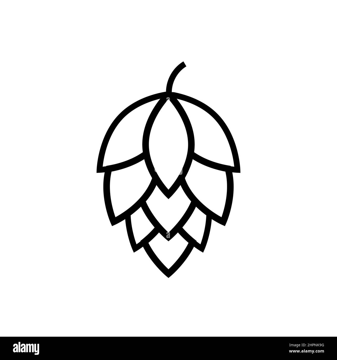 Hop Symbol Vektor Bier Kegel Kiefer Illustration Blatt Kunst Knospe grün Dekoration. Bier frisch Hopfen Symbol isoliert Stock Vektor