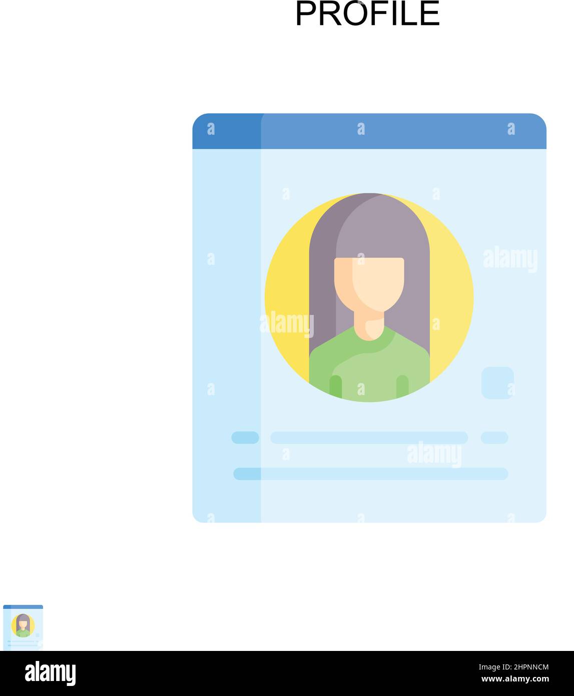 Profil Simple Vector-Symbol. Illustration Symbol Design-Vorlage für Web mobile UI-Element. Stock Vektor