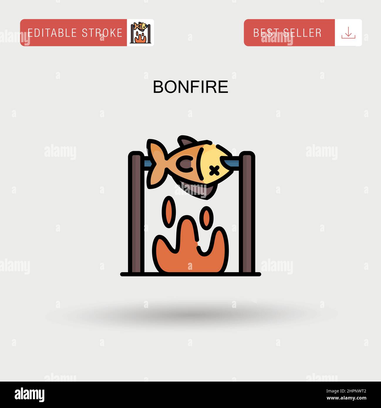 Einfaches Vektorsymbol „Bonfire“. Stock Vektor