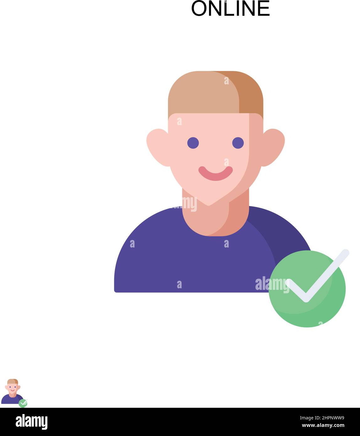 Einfaches Online-Vektorsymbol. Illustration Symbol Design-Vorlage für Web mobile UI-Element. Stock Vektor