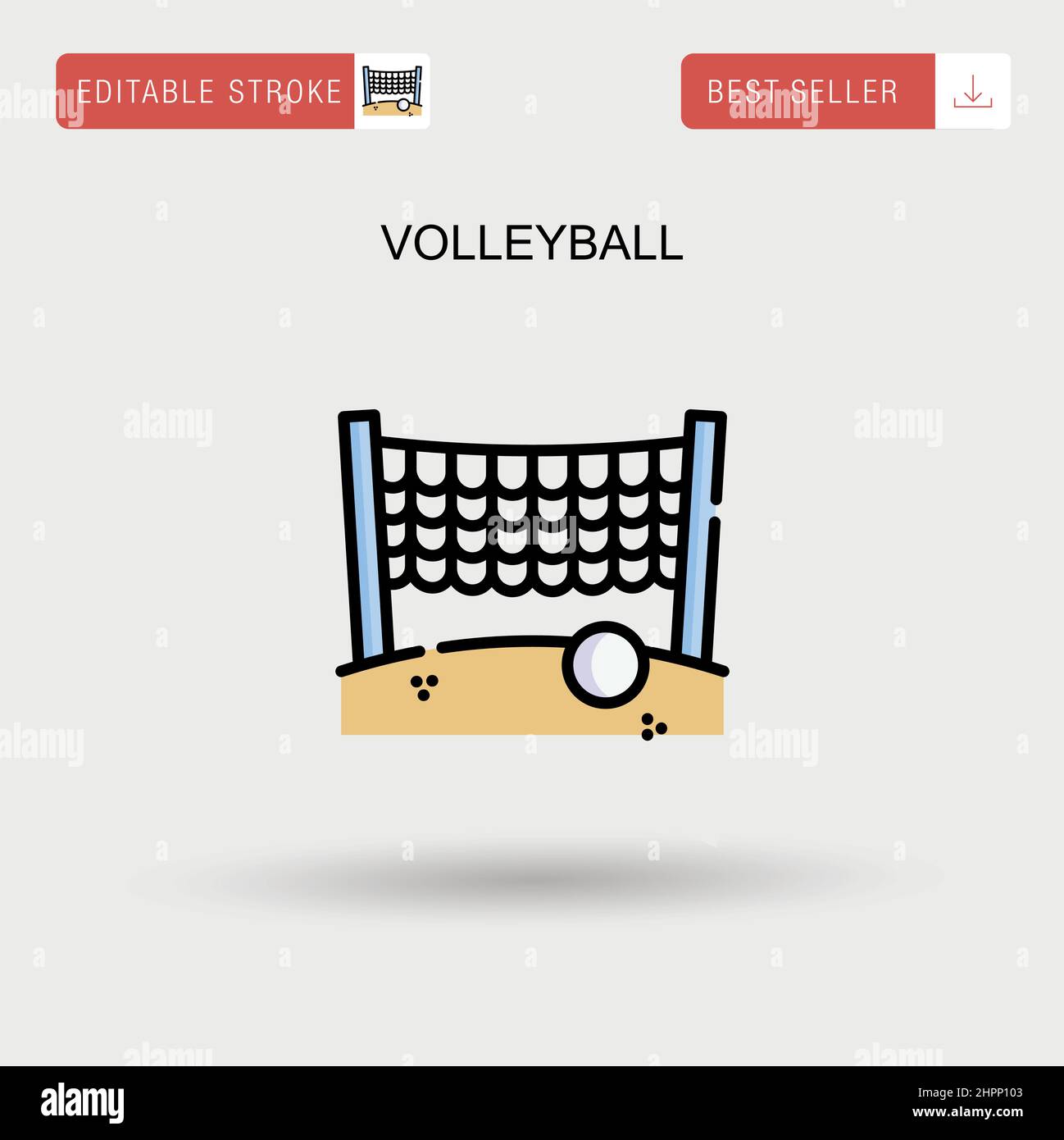 Volleyball einfaches Vektorsymbol. Stock Vektor