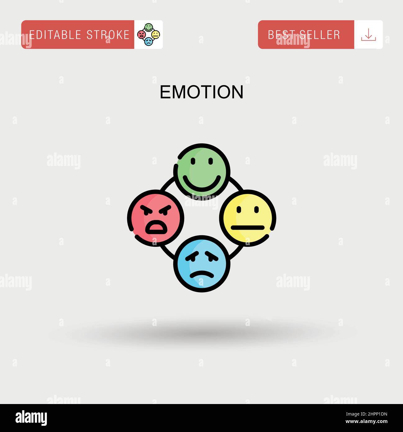 Einfaches Vektorsymbol für Emotionen. Stock Vektor