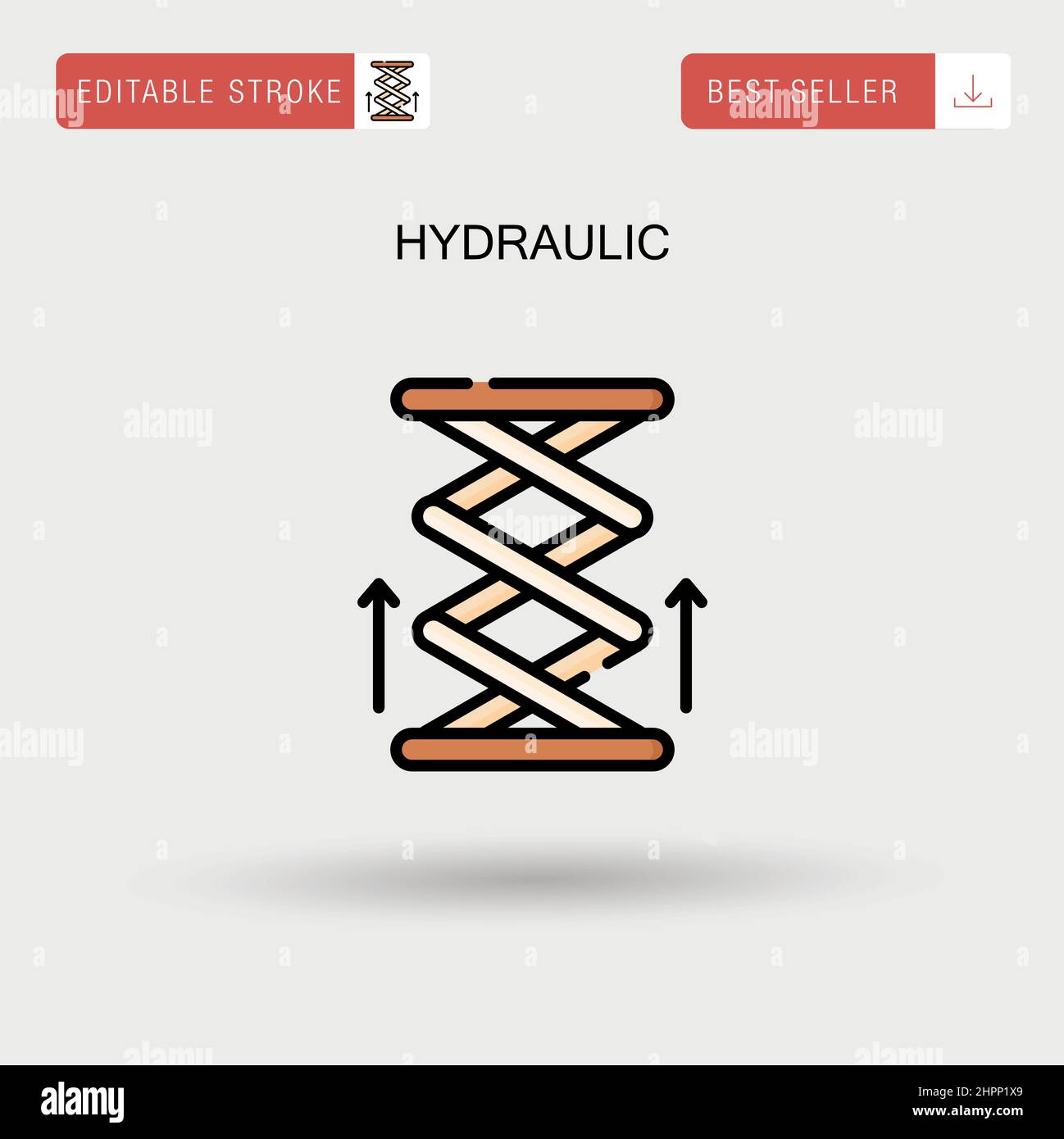 Symbol für einfachen hydraulischen Vektor. Stock Vektor