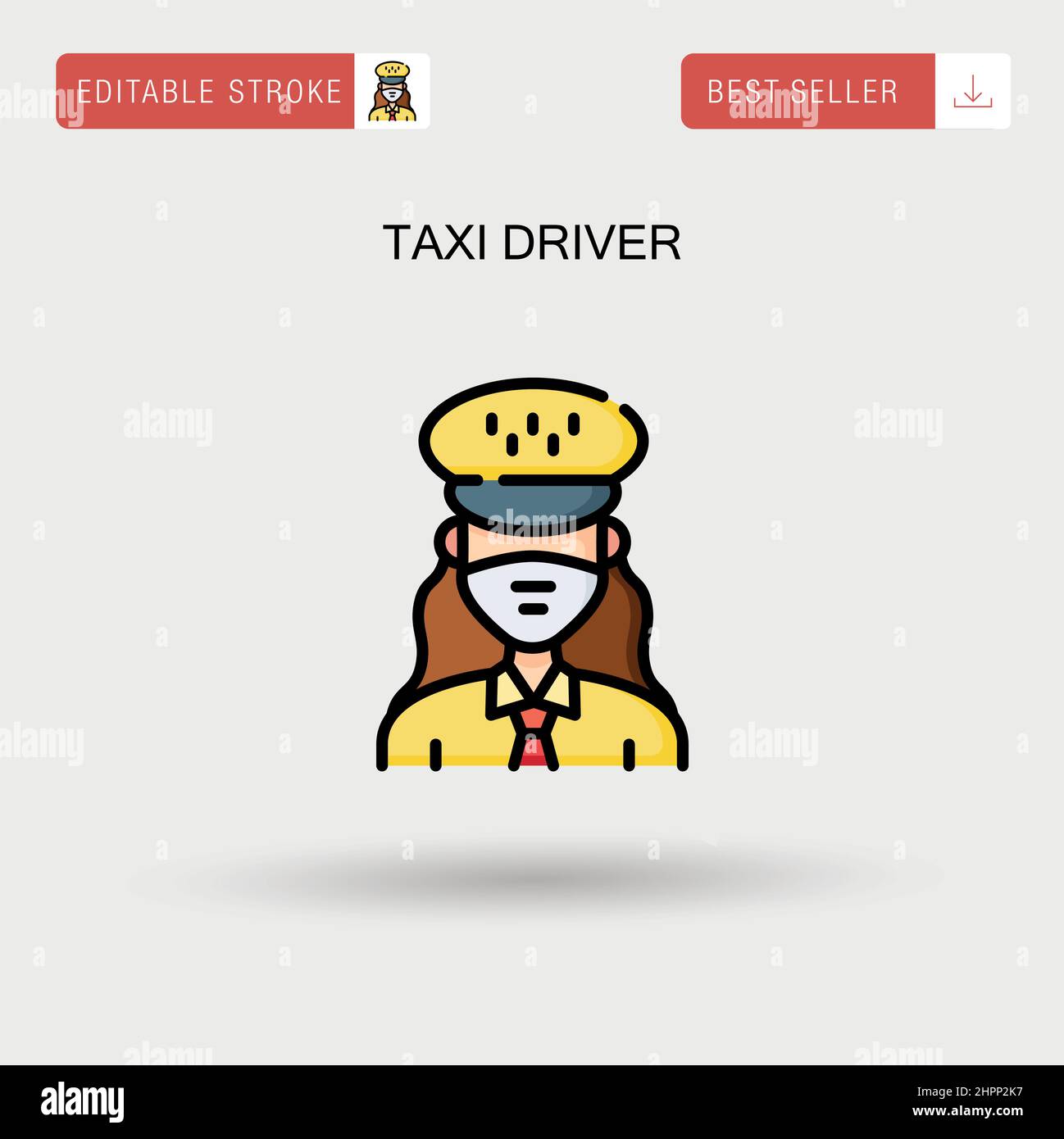Taxi Fahrer einfache Vektor-Symbol. Stock Vektor