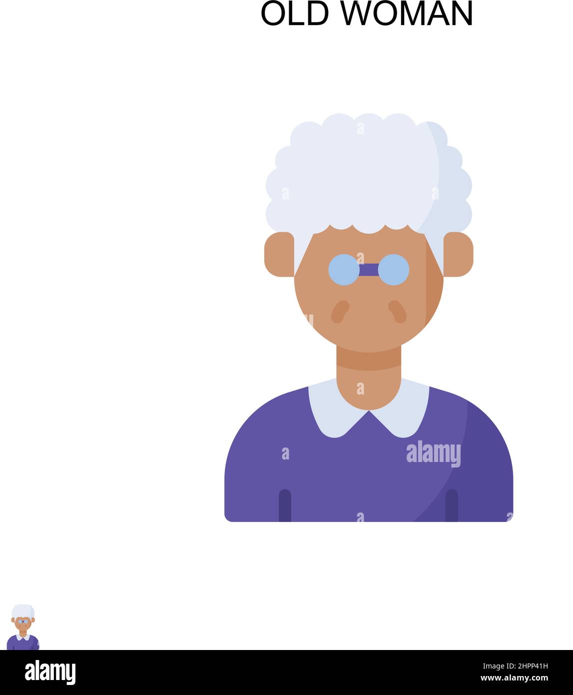 Alte Frau einfaches Vektor-Symbol. Illustration Symbol Design-Vorlage für Web mobile UI-Element. Stock Vektor