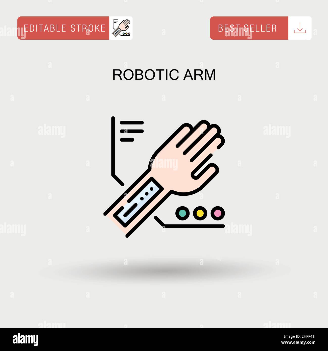 Einfaches Vektorsymbol für Roboterarm. Stock Vektor