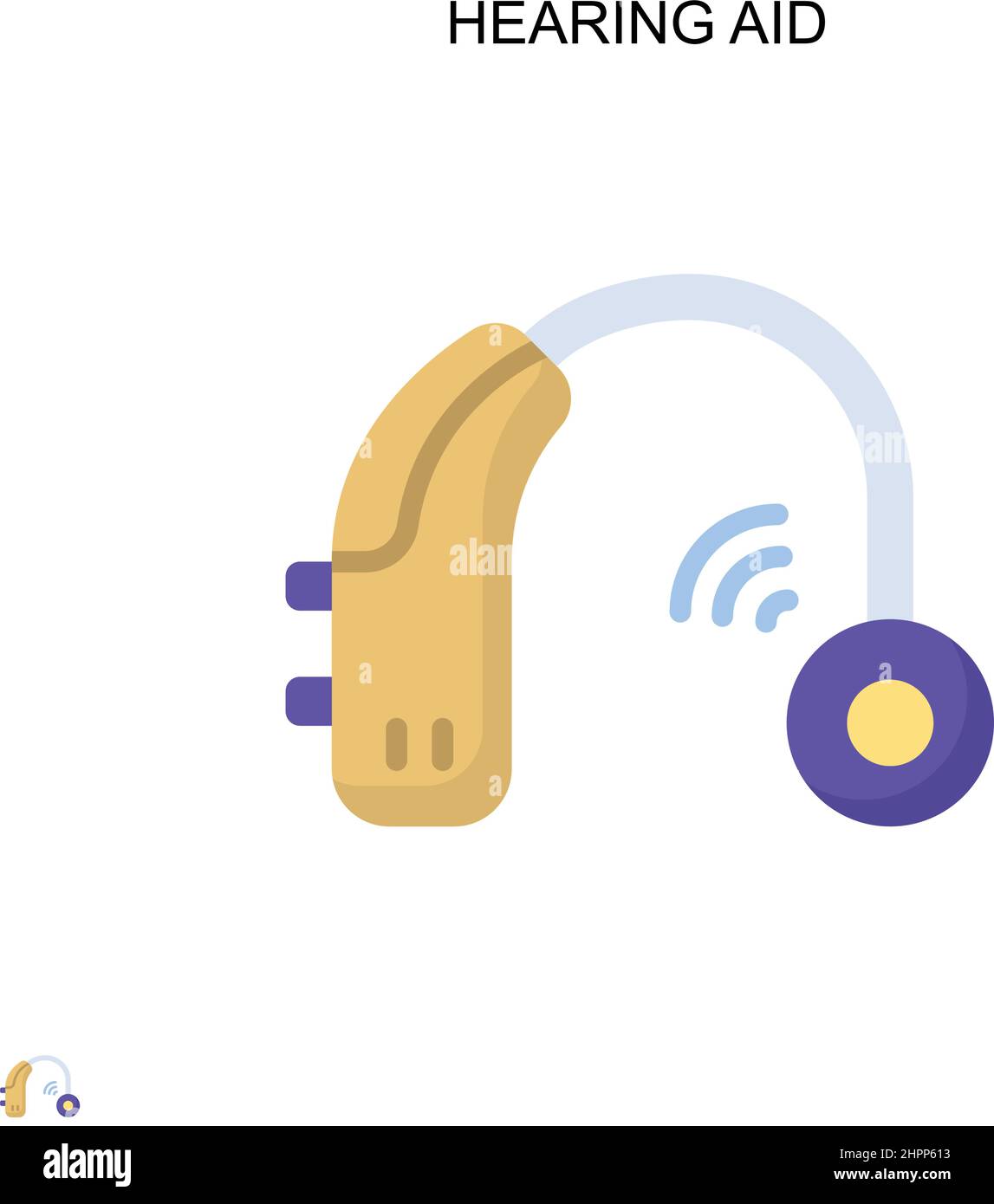 Einfaches Vektor-Symbol für Hörgeräte. Illustration Symbol Design-Vorlage für Web mobile UI-Element. Stock Vektor
