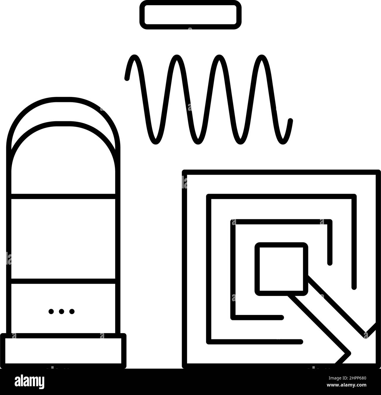 Technologie der rfid Linie Symbol Vektor Illustration Stock Vektor