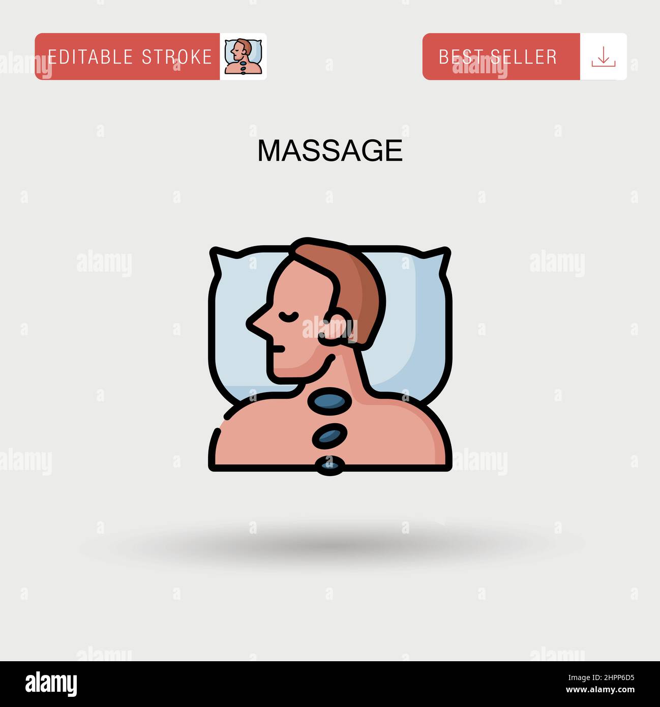 Einfaches Vektor-Symbol für Massage. Stock Vektor