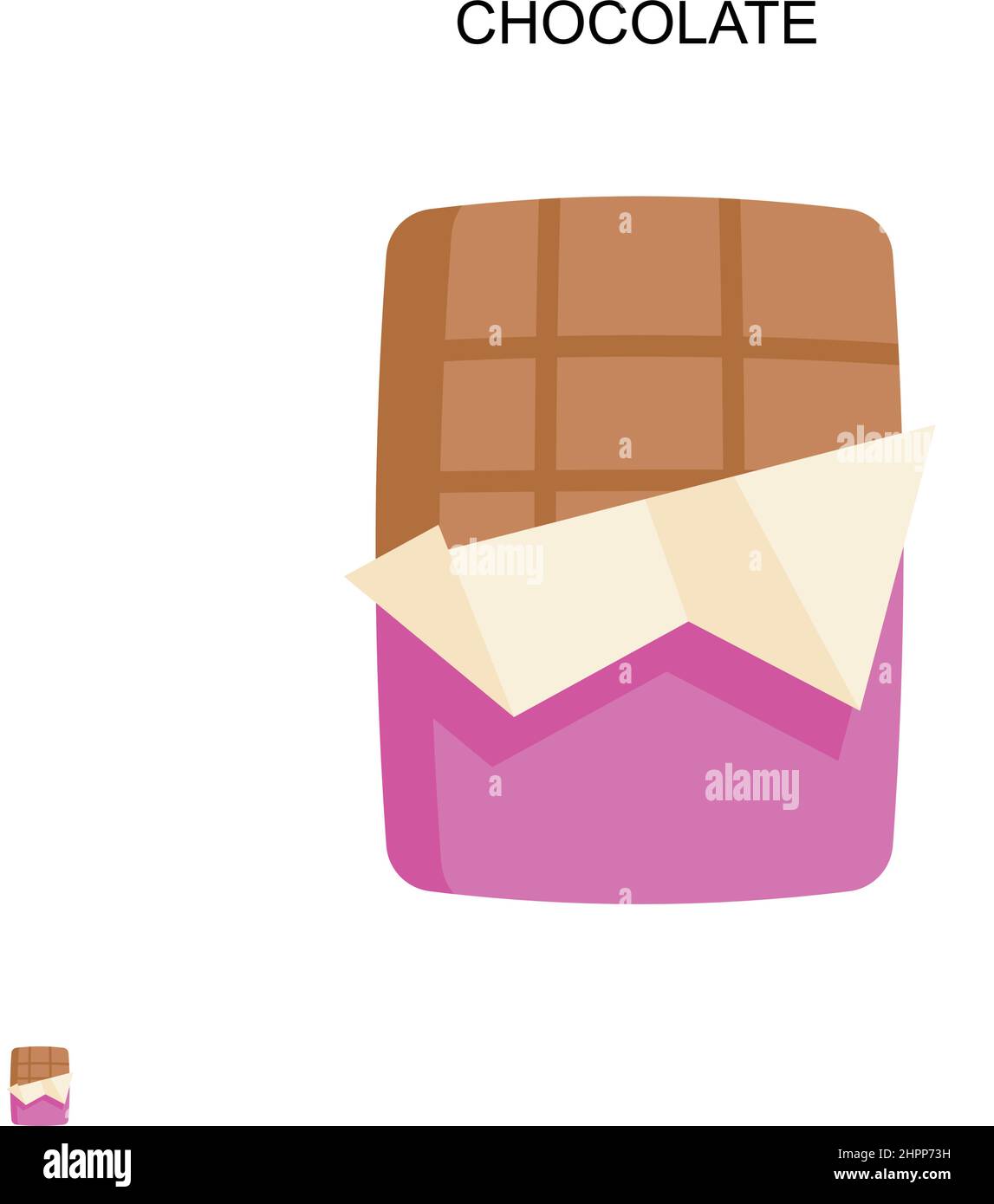 Einfaches Vektor-Symbol für Schokolade. Illustration Symbol Design-Vorlage für Web mobile UI-Element. Stock Vektor