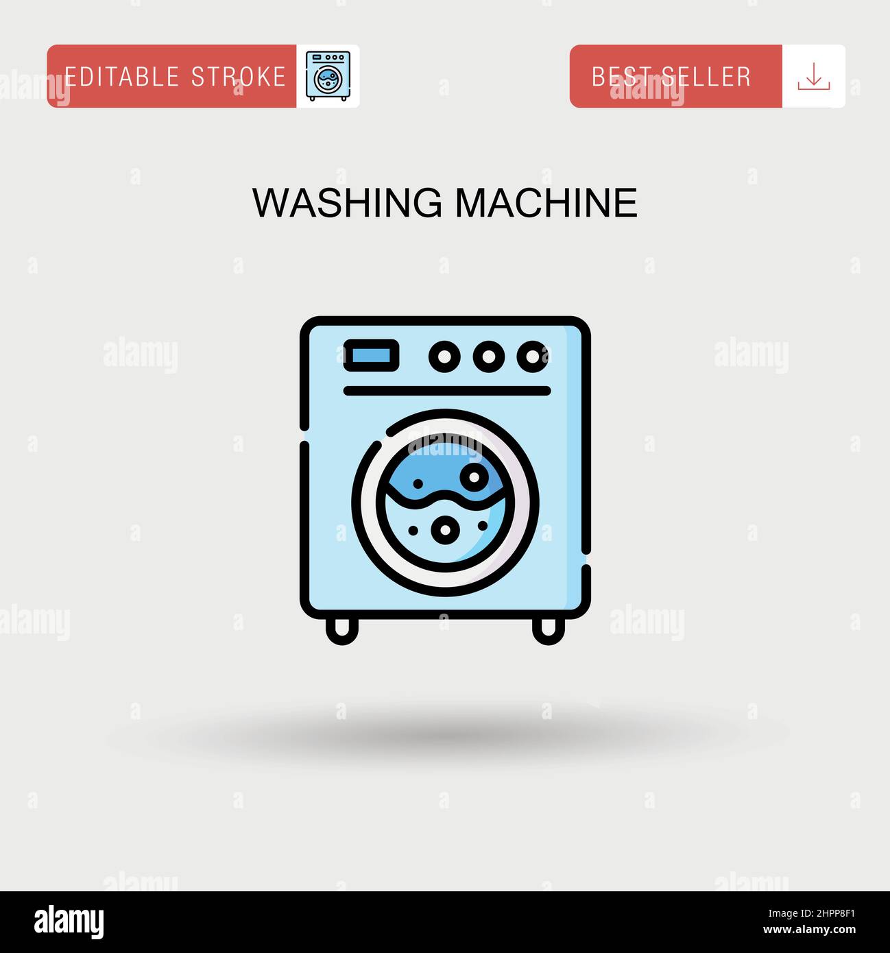 Einfaches Vektorsymbol für die Waschmaschine. Stock Vektor Einfaches Vektorsymbol für die Waschmaschine. Stock Vektor