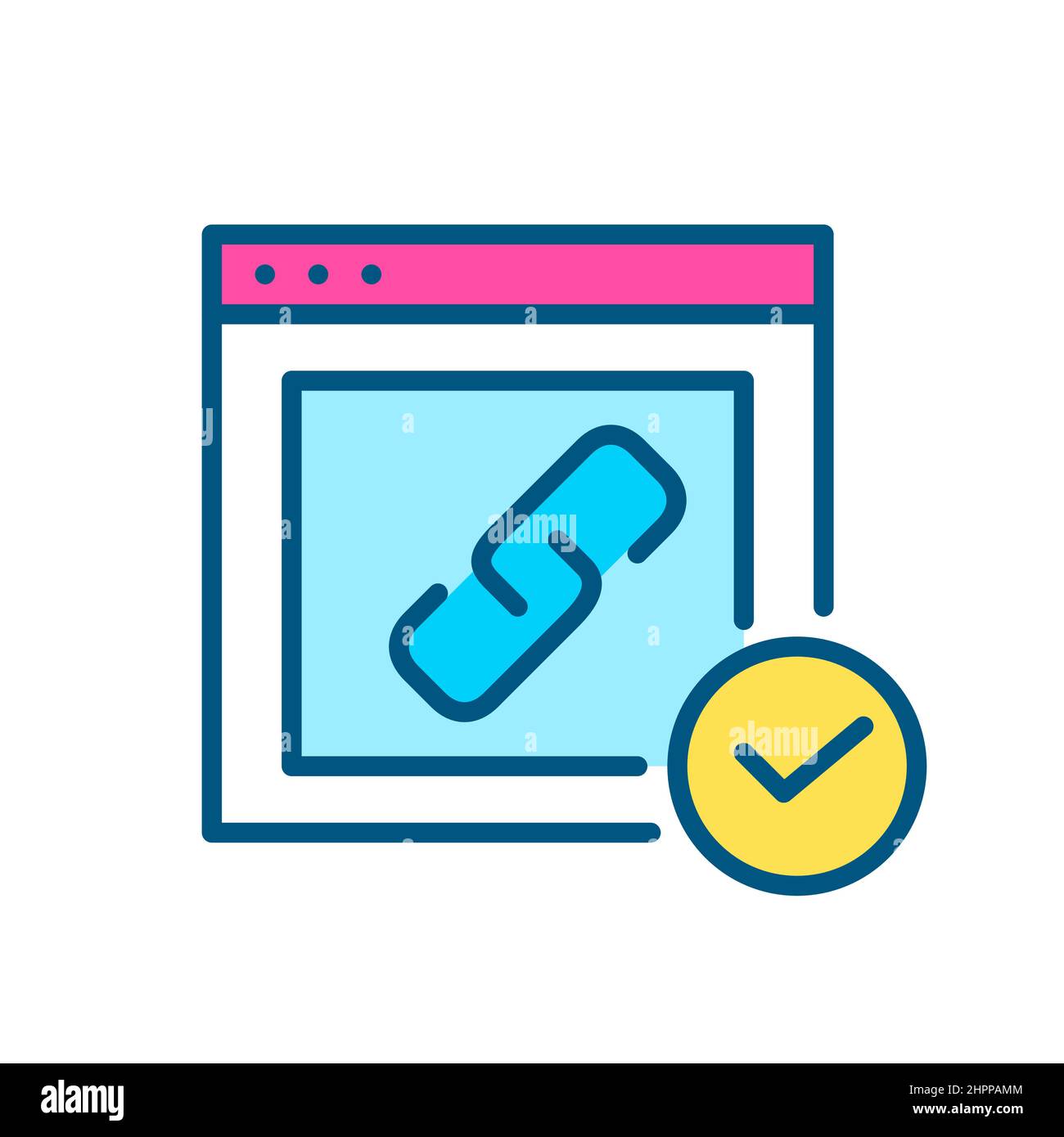 Backlink erstellt. Eine andere Website Traffic Links. SEO-Konzept. Pixel-perfektes, bearbeitbares Symbol für Konturfarbe Stock Vektor