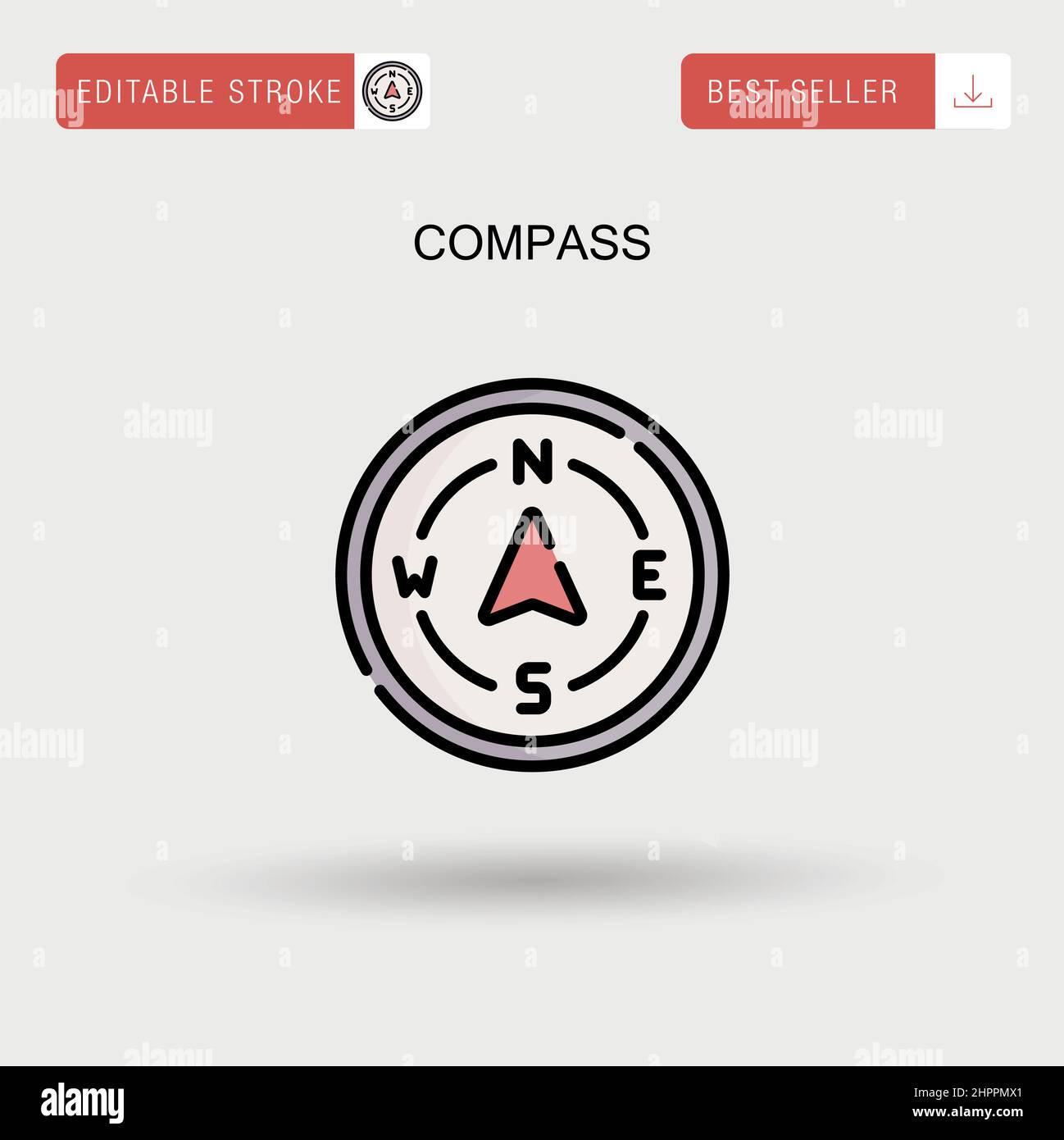 Kompass einfaches Vektor-Symbol. Stock Vektor