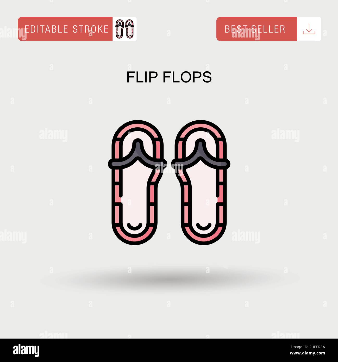 Flip Flops einfaches Vektorsymbol. Stock Vektor