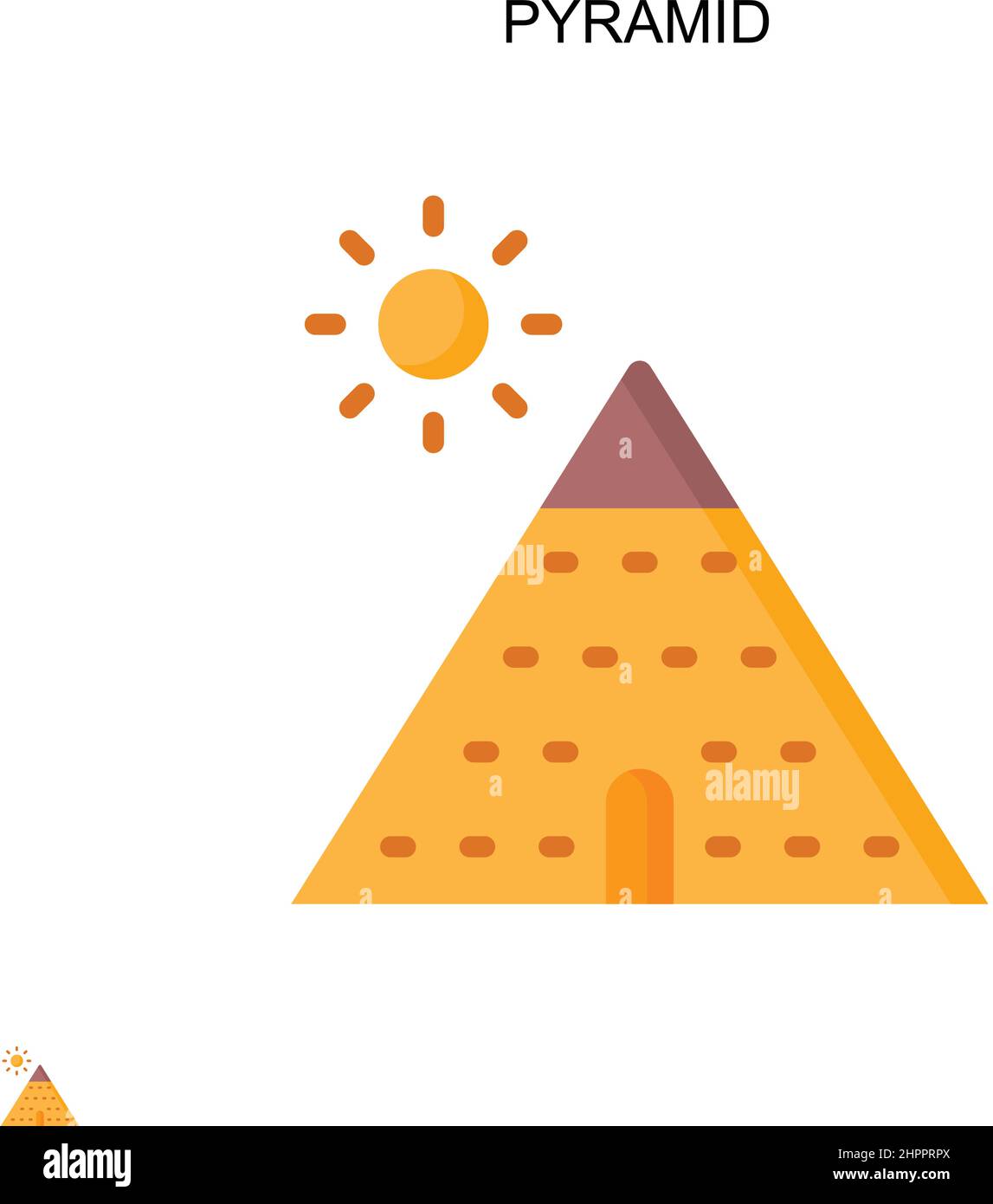 Einfaches Vektor-Symbol der Pyramide. Illustration Symbol Design-Vorlage für Web mobile UI-Element. Stock Vektor