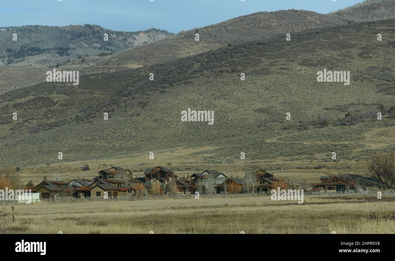 Ein kleines Dorf in der Region Samak in Utah, USA. Stockfoto