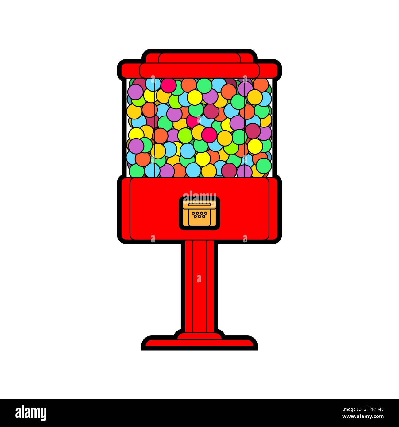 gummiball-Maschine isoliert. Candy-Maschine Vektor-Illustration Stock Vektor