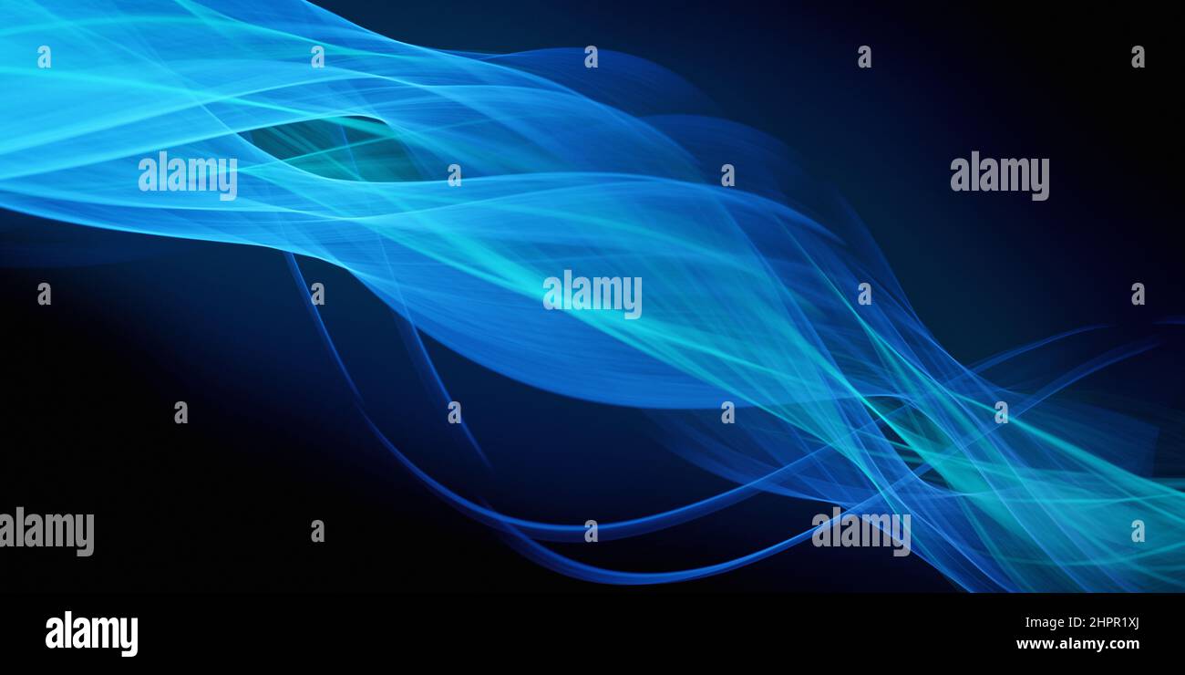 Technologie Bright Twirls Linien Weich Hellblau Farben Trend Abstrakter Hintergrund Stockfoto