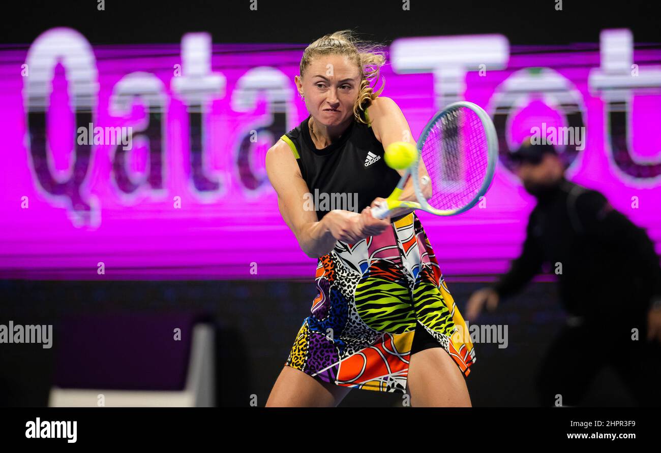 Doha, Katar 22. Februar 2022, Aliaksandra Sasnovich aus Weißrussland