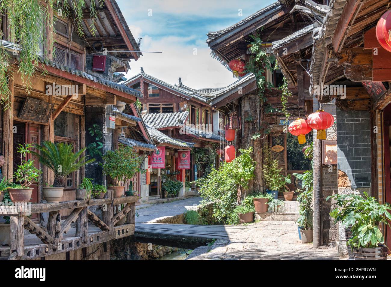 LIJIANG, CHINA - Altstadt von Lijiang (UNESCO-Weltkulturerbe). Ein berühmtes Wahrzeichen in Lijiang, Yunnan, China. Stockfoto