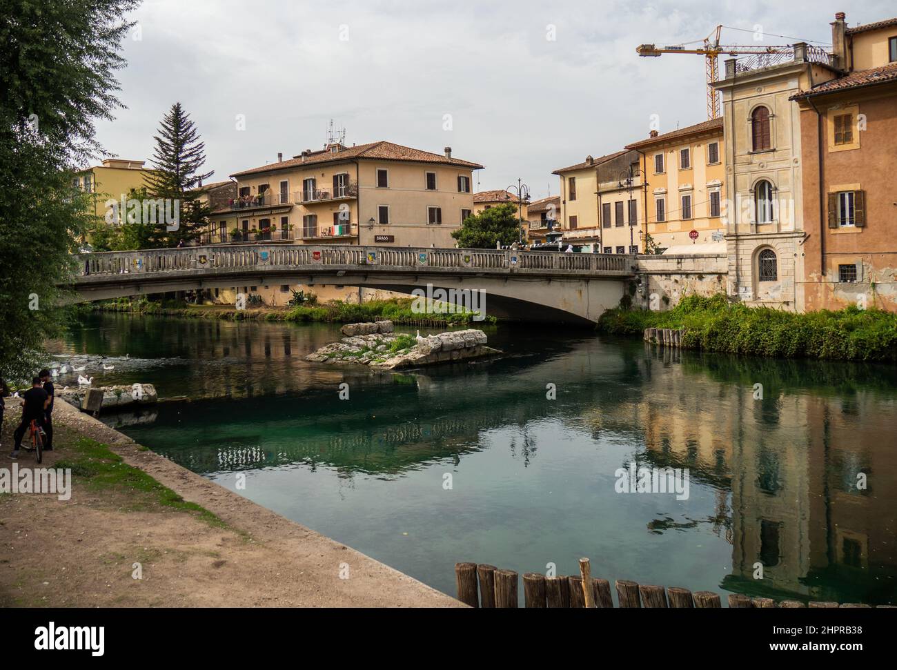 Italien, Latium, Rieti, Velino River, römische Brücke Stockfoto