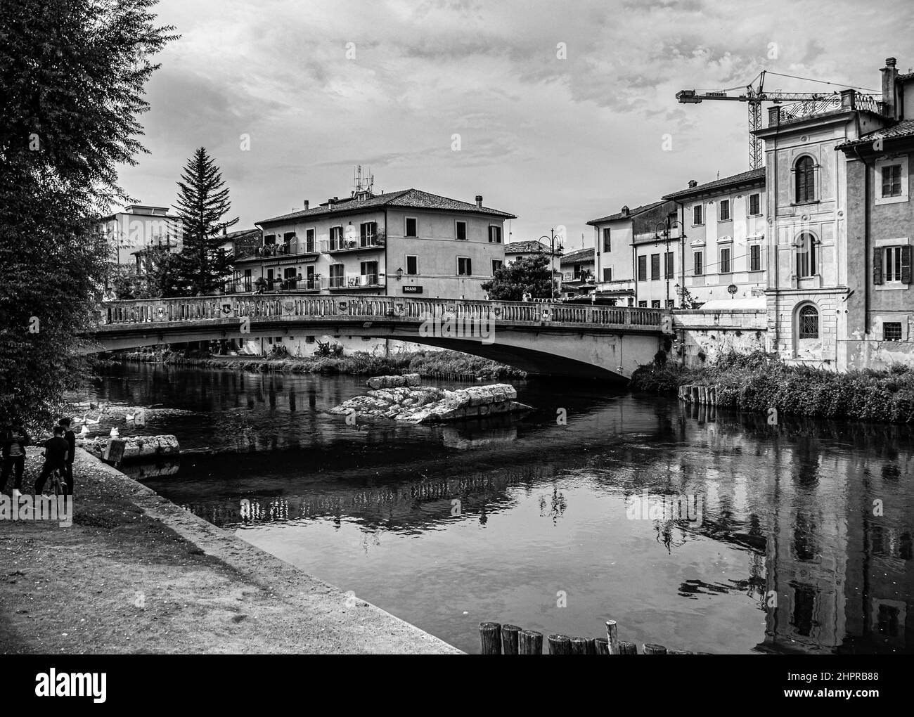 Italien, Latium, Rieti, Velino River, römische Brücke Stockfoto