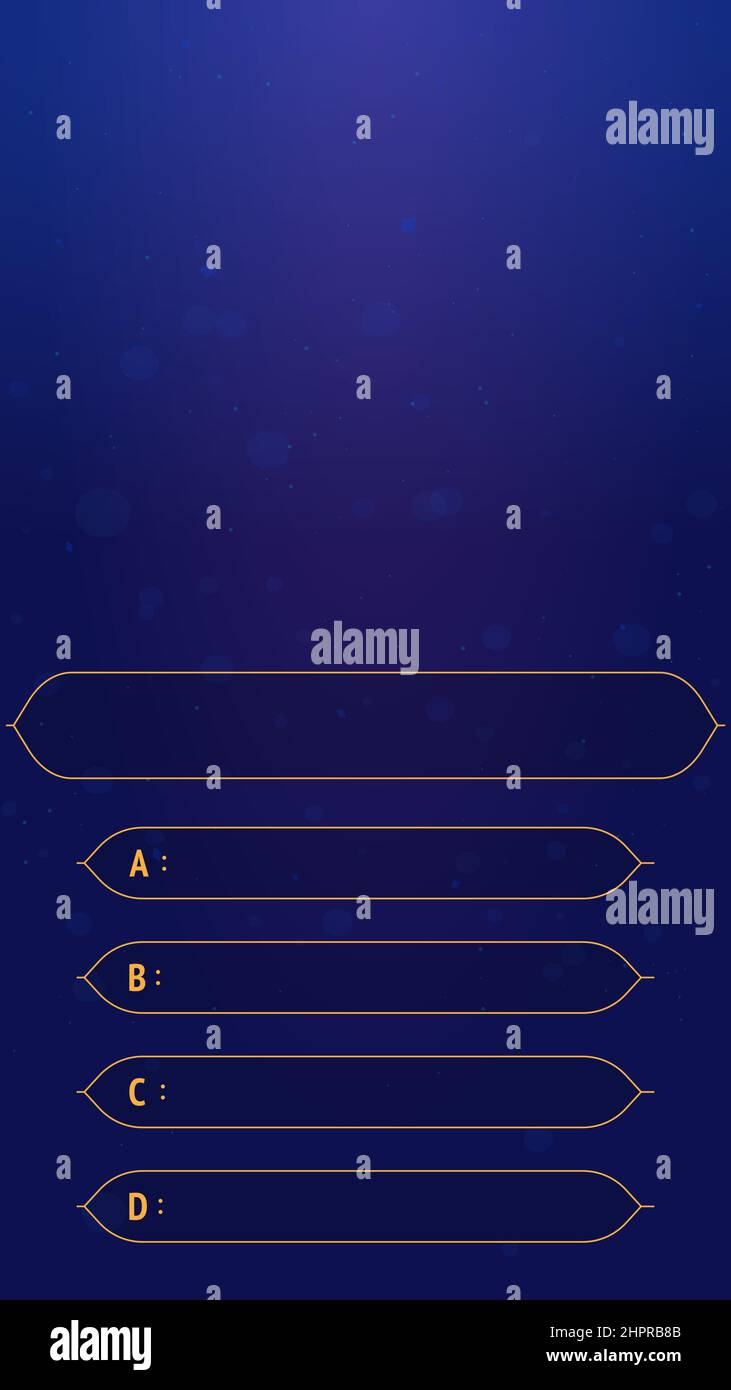 Vertikale Vorlage für das Spiel-Quiz Stock Vektor