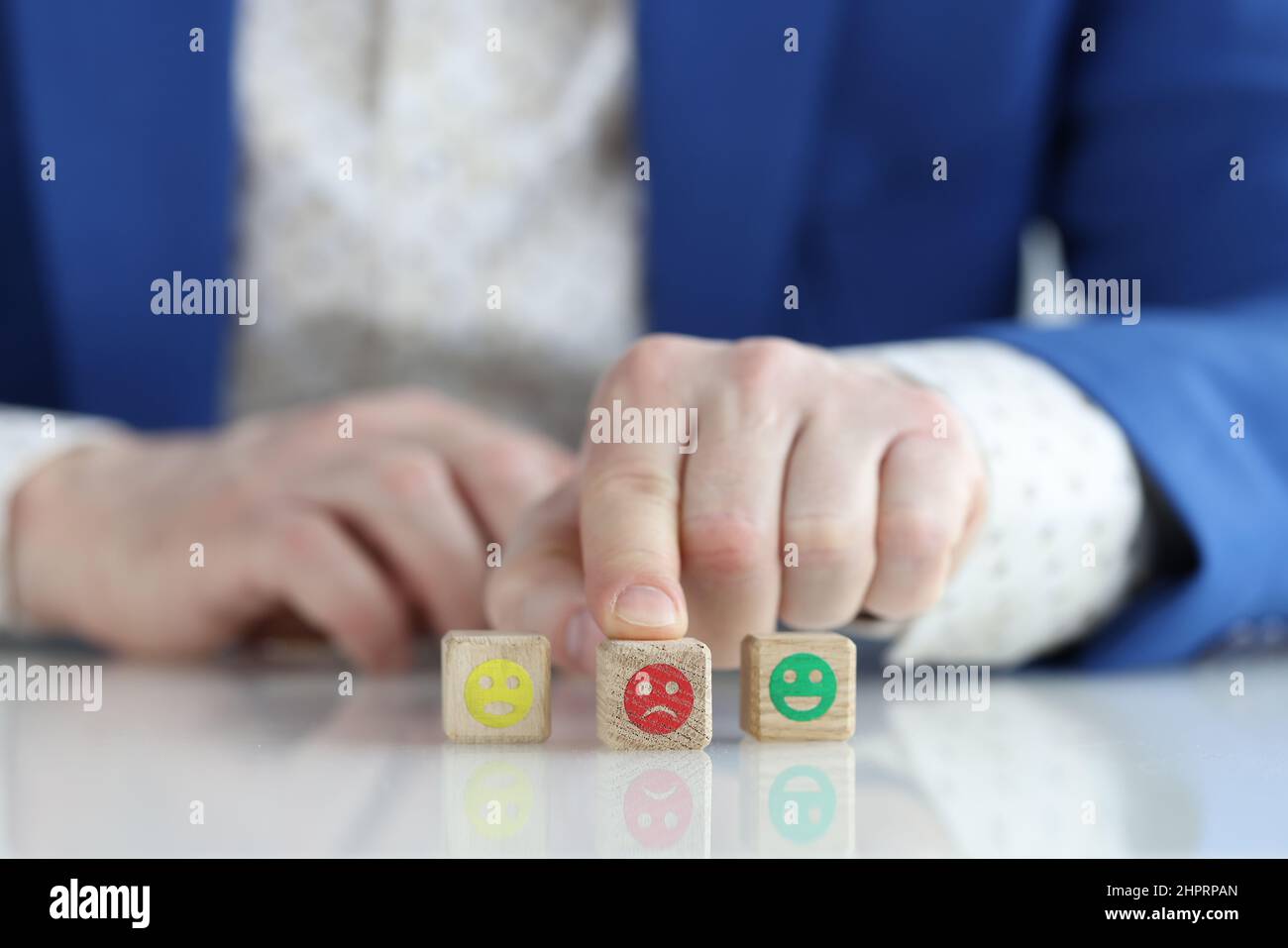 Negatives Feedback und schlechte Serviceerbringung in der Nähe Stockfoto