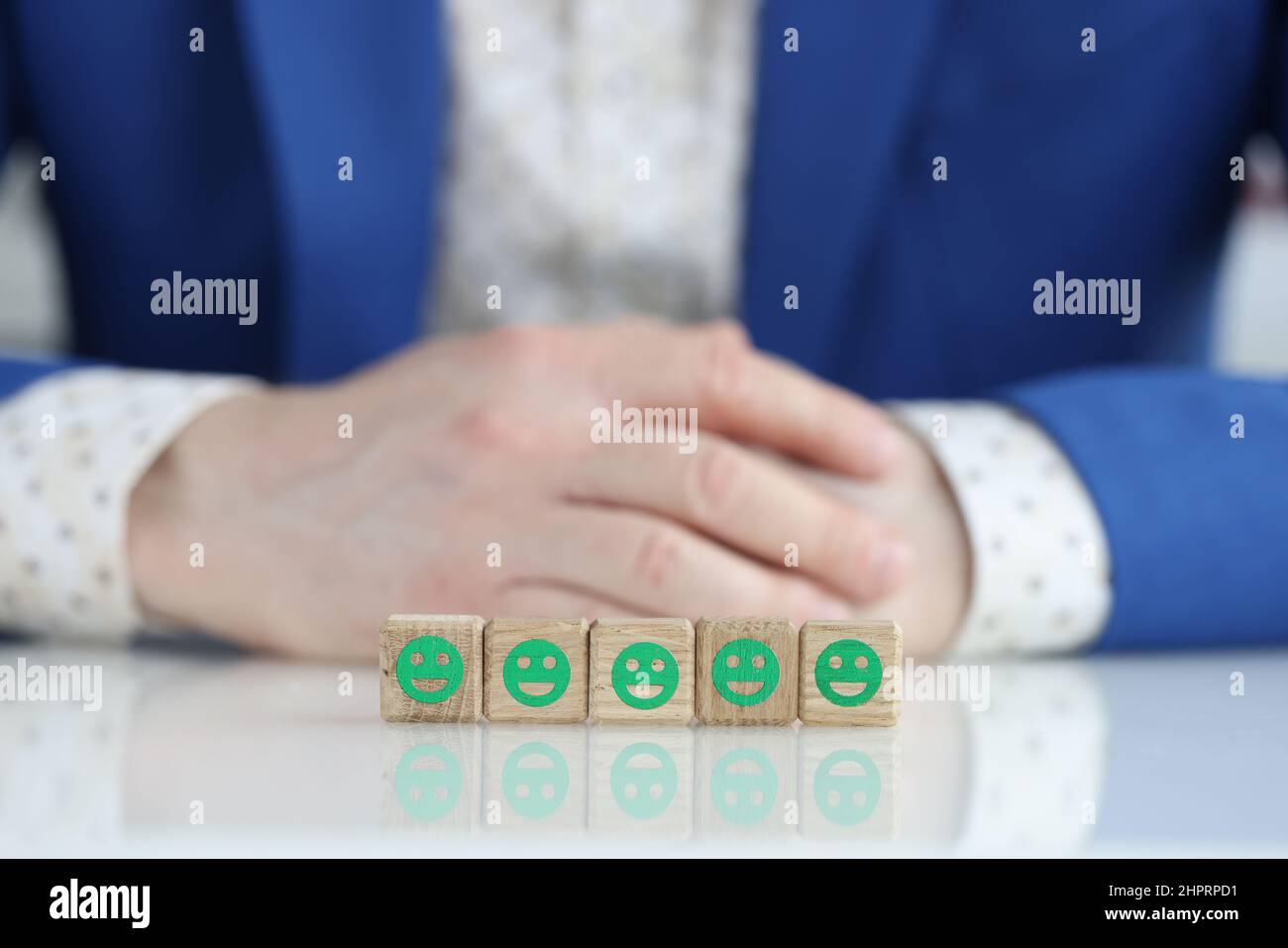 Positive Qualität empfahl Bewertungen von Business Services Stockfoto
