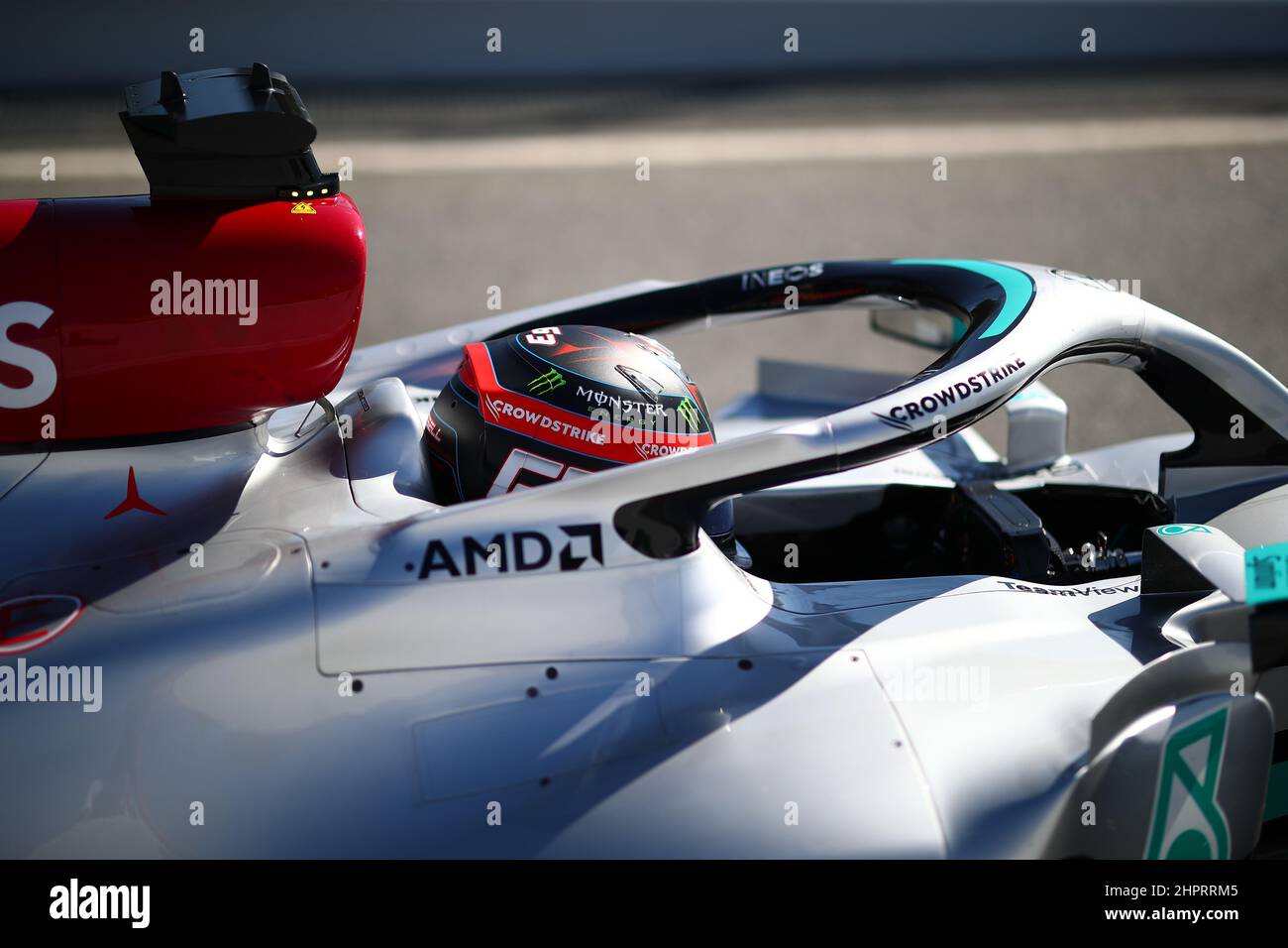 #63 George Russel: Mercedes AMG Team F1 während der Wintertesttage, Barcelona 23-25. Februar 2022, Formel 1 Weltmeisterschaft 2022. Stockfoto