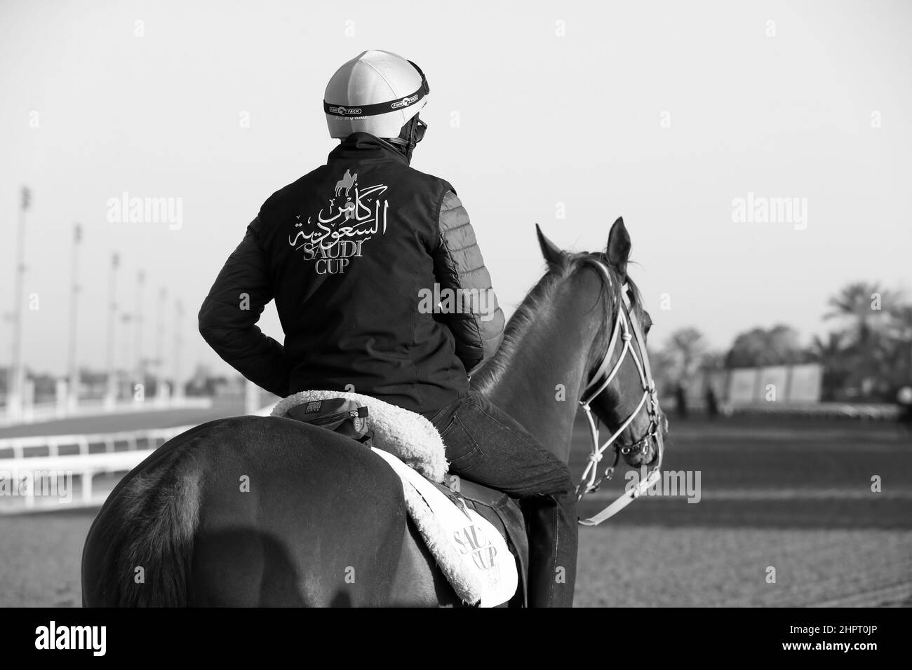 Usa. 23rd. Februar 2022. 23. Februar 2022: „Szenen in Vorbereitung auf den Saudi Cup auf der King Abdulaziz Racecourse in Riad, Â Saudi-Arabien am 23rd. Februar 2022. Shamela Hanley/Eclipse Sportswire/CSM/Alamy Live News Stockfoto
