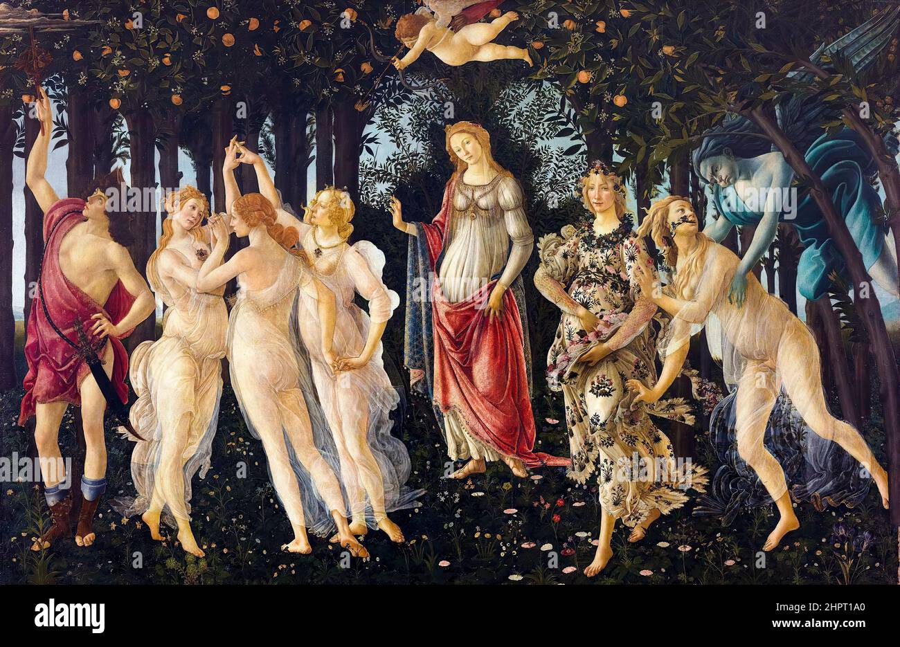 Sandro Botticelli, Primavera (Frühling), Renaissance-Gemälde, ca. 1480 Stockfoto