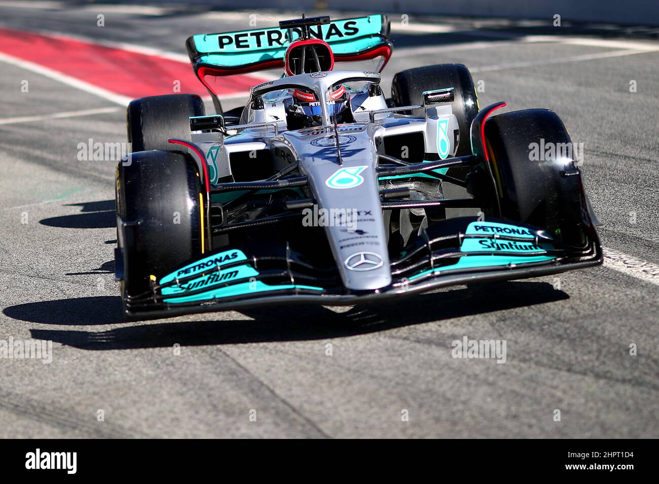 #63 George Russel: Mercedes AMG Team F1 während der Wintertesttage, Formel-1-Weltmeisterschaft 2022 in Barcelona, 23th. Februar 2022 Foto Federico Basile/Insidefoto Credit: Insidefoto srl/Alamy Live News Stockfoto