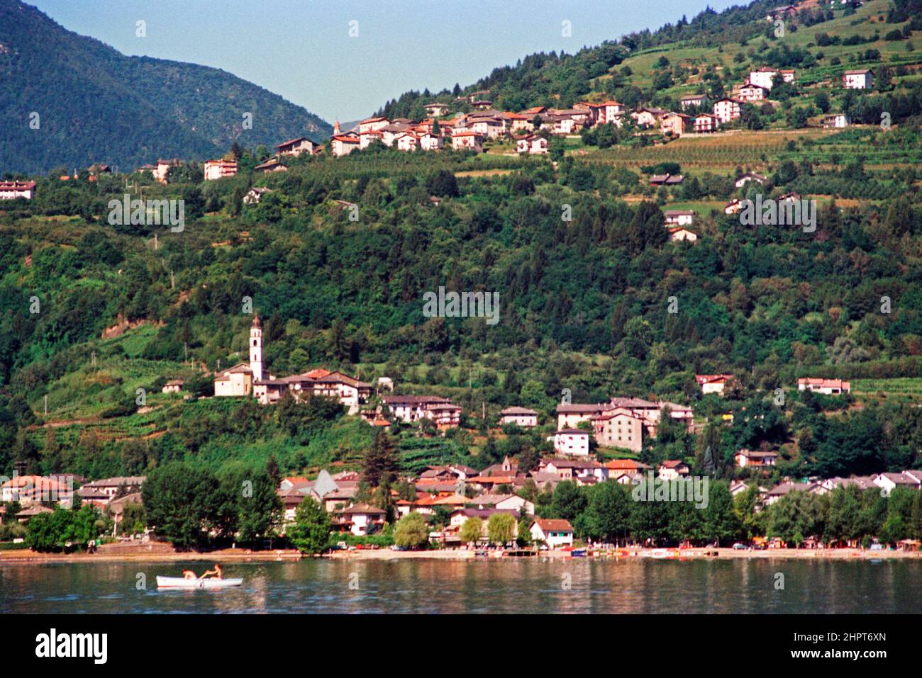 Calceranica al Lago, August 05, Caldonazzo-See, 1988, Trentino, Italien Stockfoto