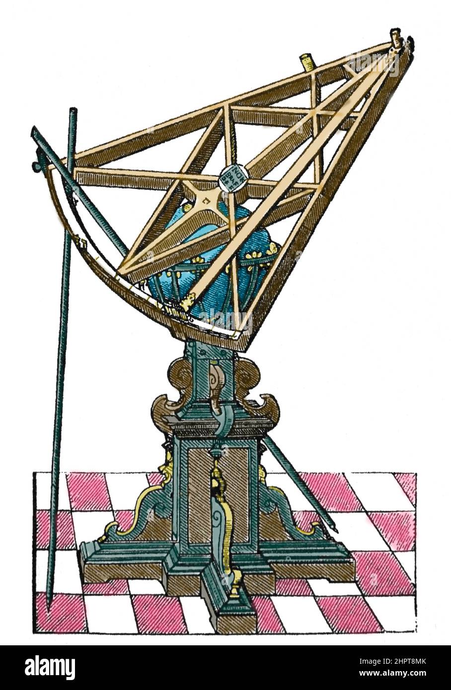 Astronomischer Sextant zur Entfernungsmessung, der von Tycho Brahe (1546-1601) verwendet wurde. Stockfoto