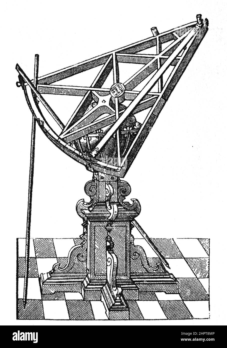 Astronomischer Sextant zur Entfernungsmessung, der von Tycho Brahe (1546-1601) verwendet wurde. Stockfoto