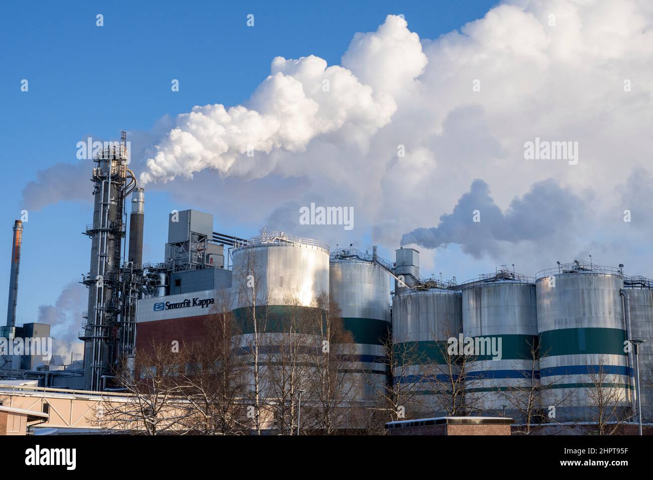 Zellstoff- und Papierindustrie Smurfit Kappa in Pitea Schweden Stockfoto