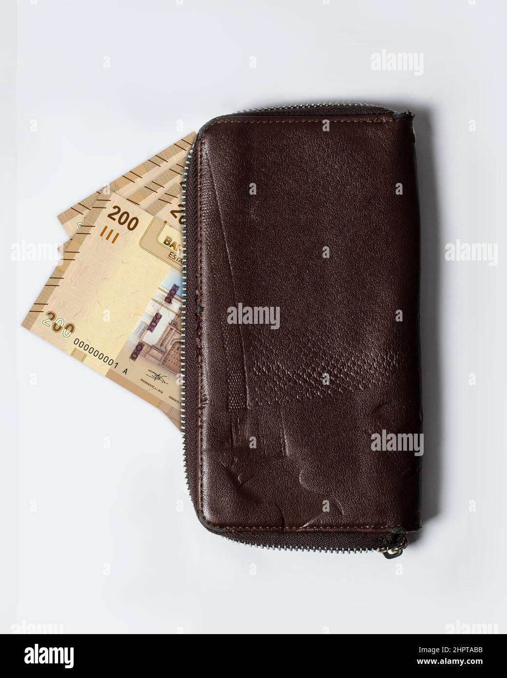 3D Darstellen bolivianischer Bolivianensolos in einer Geldbörse Stockfoto