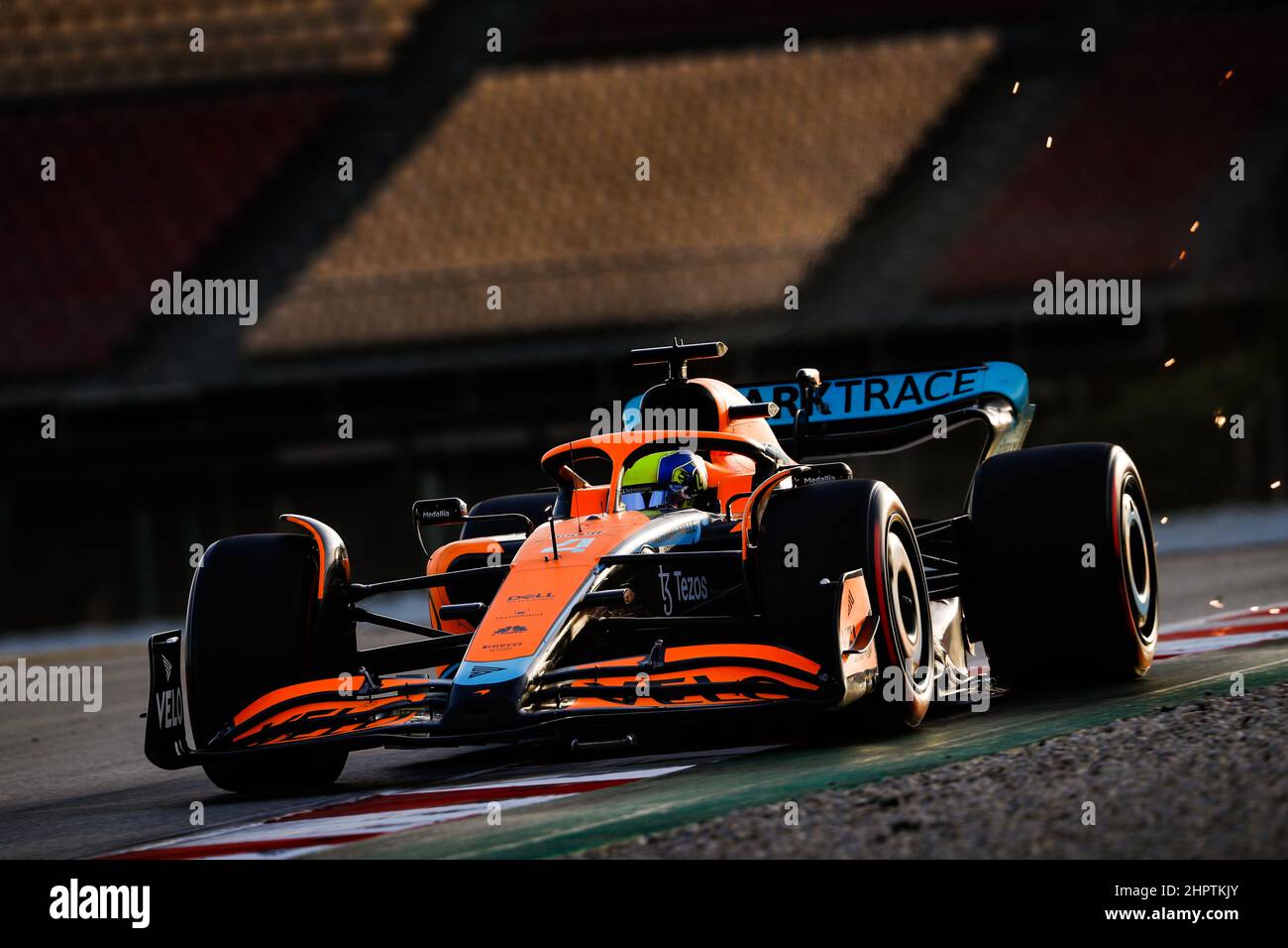 Barcelona, Spanien, 23/02/2022, 04 NORRIS Lando (gbr), McLaren F1 Team MCL36, Aktion während der Vorsaison-Rennbahn vor der FIA Formel-1-Weltmeisterschaft 2022, auf dem Circuit de Barcelona-Catalunya, vom 23. Bis 25. Februar 2022 in Montmelo, bei Barcelona, Spanien - Foto Antonin Vincent / DPPI Stockfoto