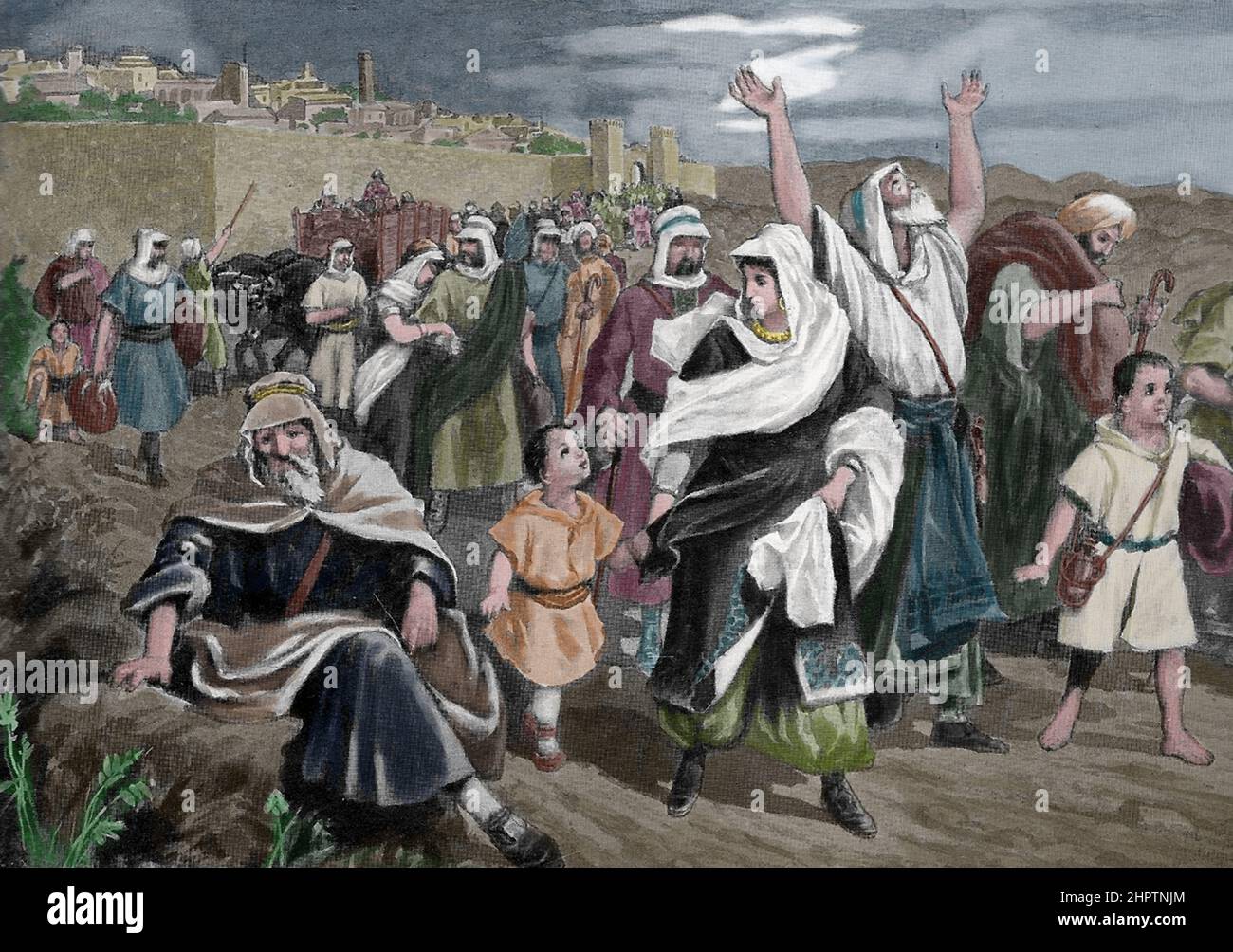 Verfolgung der Juden. Herrschaft des westgotischen Königs Siseboth. Vertreibung von Juden nicht zum Christentum des Christentums von Hispania konvertiert. 616. Stockfoto