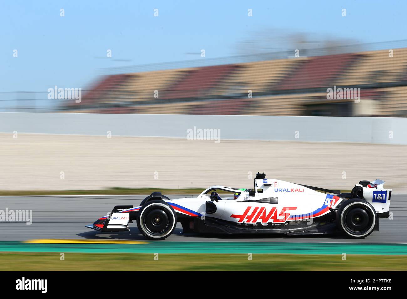 #47 Mick Schumacher, Haas F1 Team während der Wintertesttage, Barcelona 23-25. Februar 2022, Formel 1 Weltmeisterschaft 2022. Stockfoto