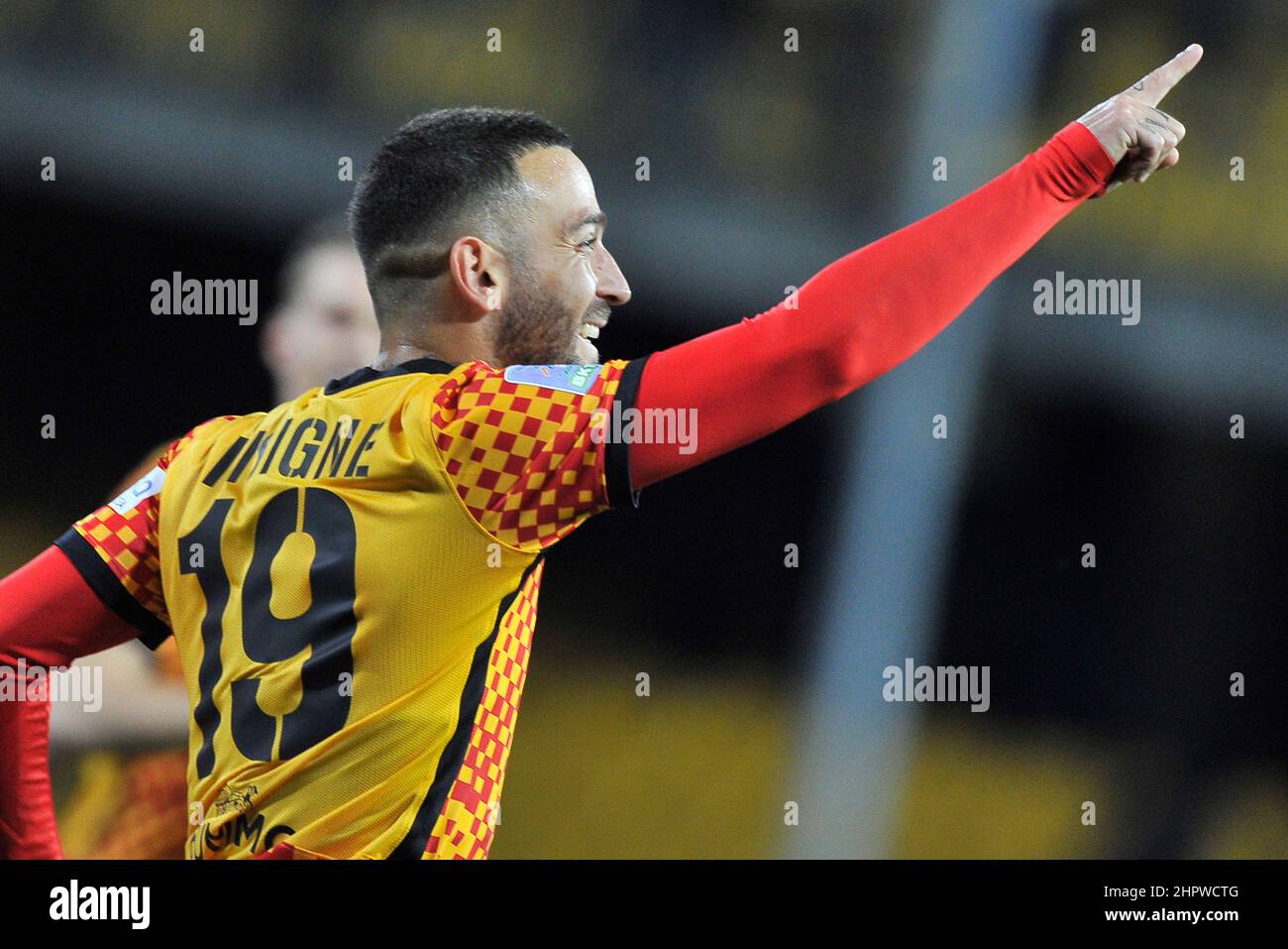 Benevento, Italien, 23. Februar 2022. Roberto Insigne Spieler von Benevento, während des Spiels der italienischen Serie B Meisterschaft zwischen Benevento gegen Como Endergebnis, Benevento 5, Como 0, Spiel im Ciro Vigorito Stadion gespielt. Benevento, Italien, 23. Februar 2022. Stockfoto