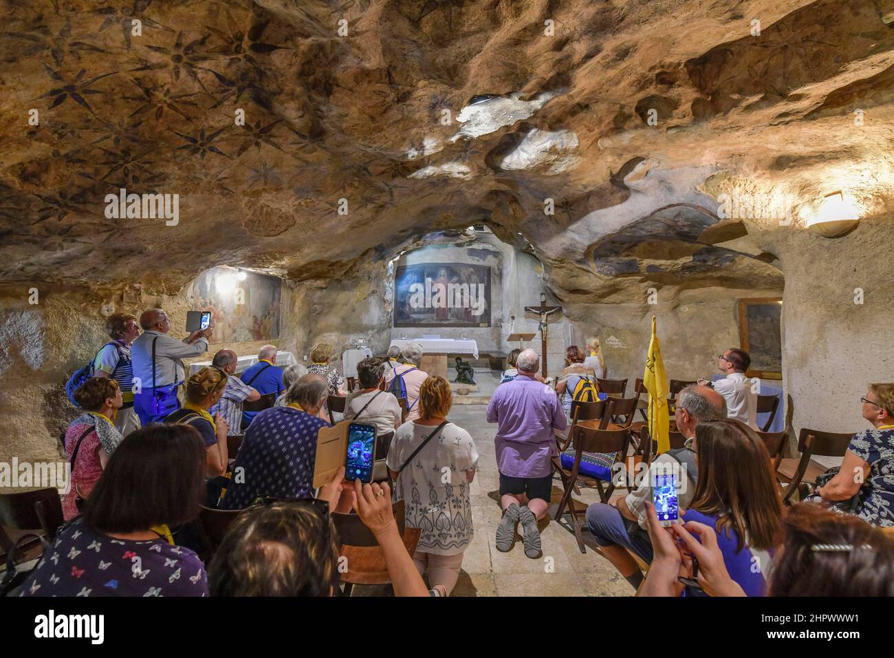 Katholische Höhle des Verrats, Ölberg, Jerusalem, Israel Stockfoto