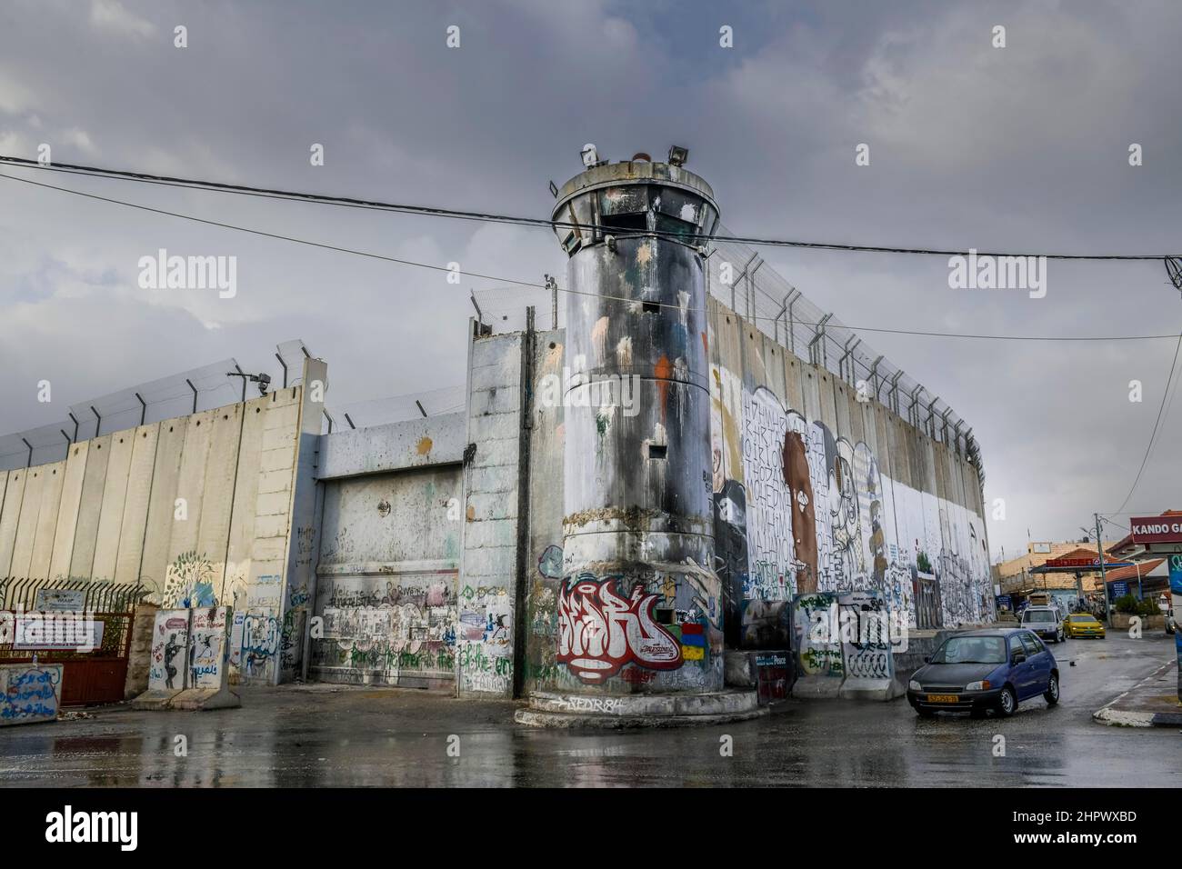 Grenzmauer zu Israel, Bethlehem, Westjordanland Stockfoto