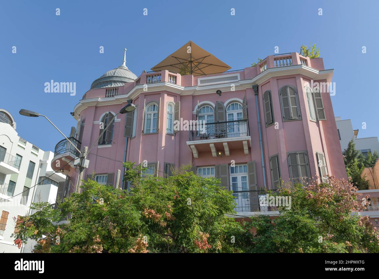 Wohngebäude, Weiße Stadt, Nachalat Benyamin, Tel Aviv, Israel Stockfoto