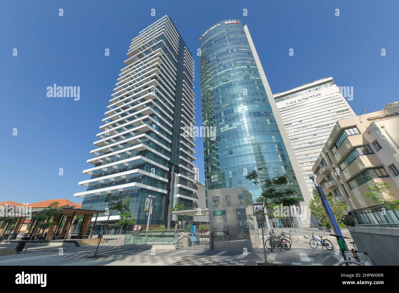 Hochhäuser, Rothschild Boulevard, Tel Aviv, Israel Stockfoto