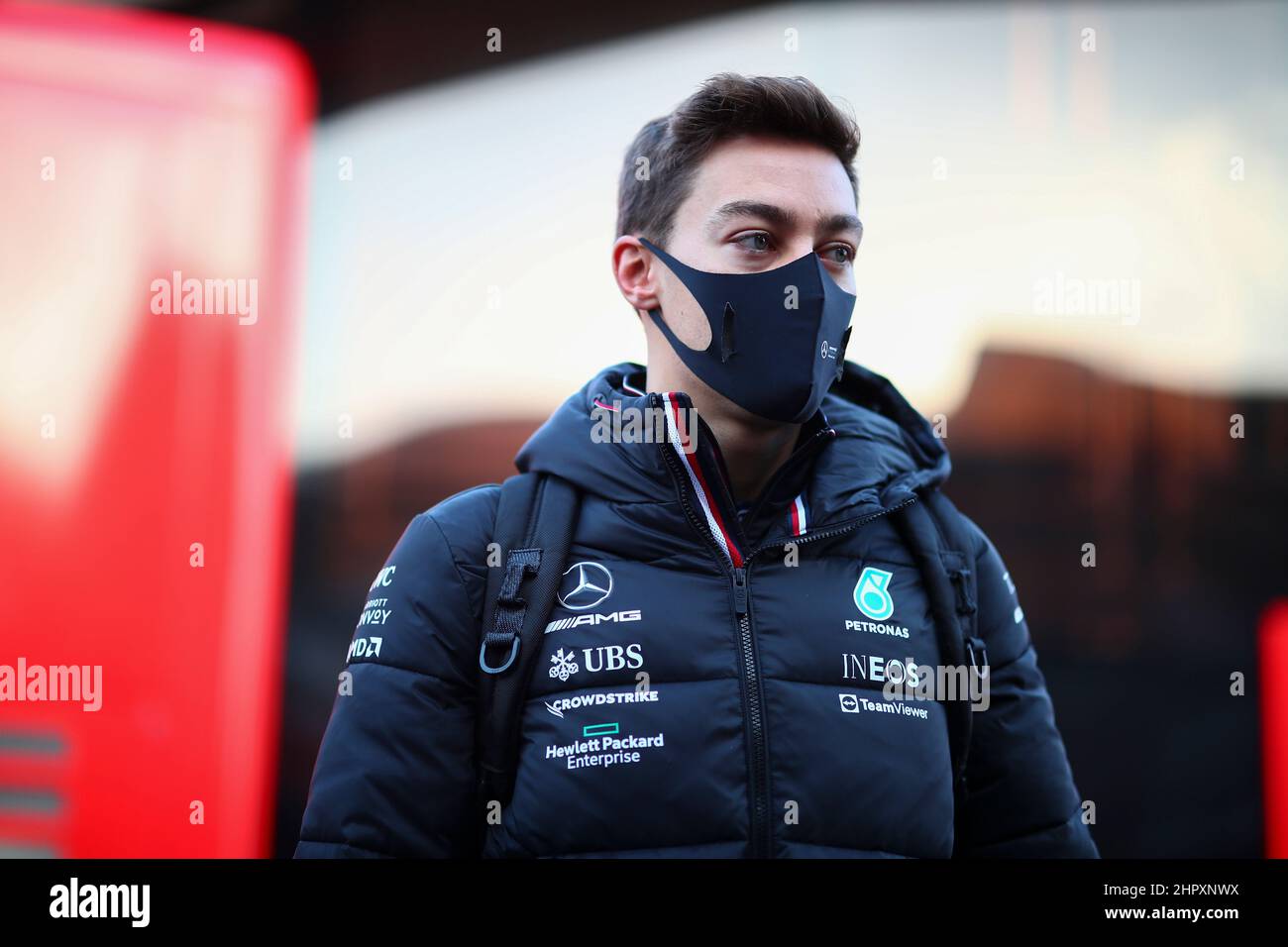 #63 George Russel: Mercedes AMG Team F1 während der Wintertesttage, Barcelona 23-25. Februar 2022, Formel 1 Weltmeisterschaft 2022. Stockfoto