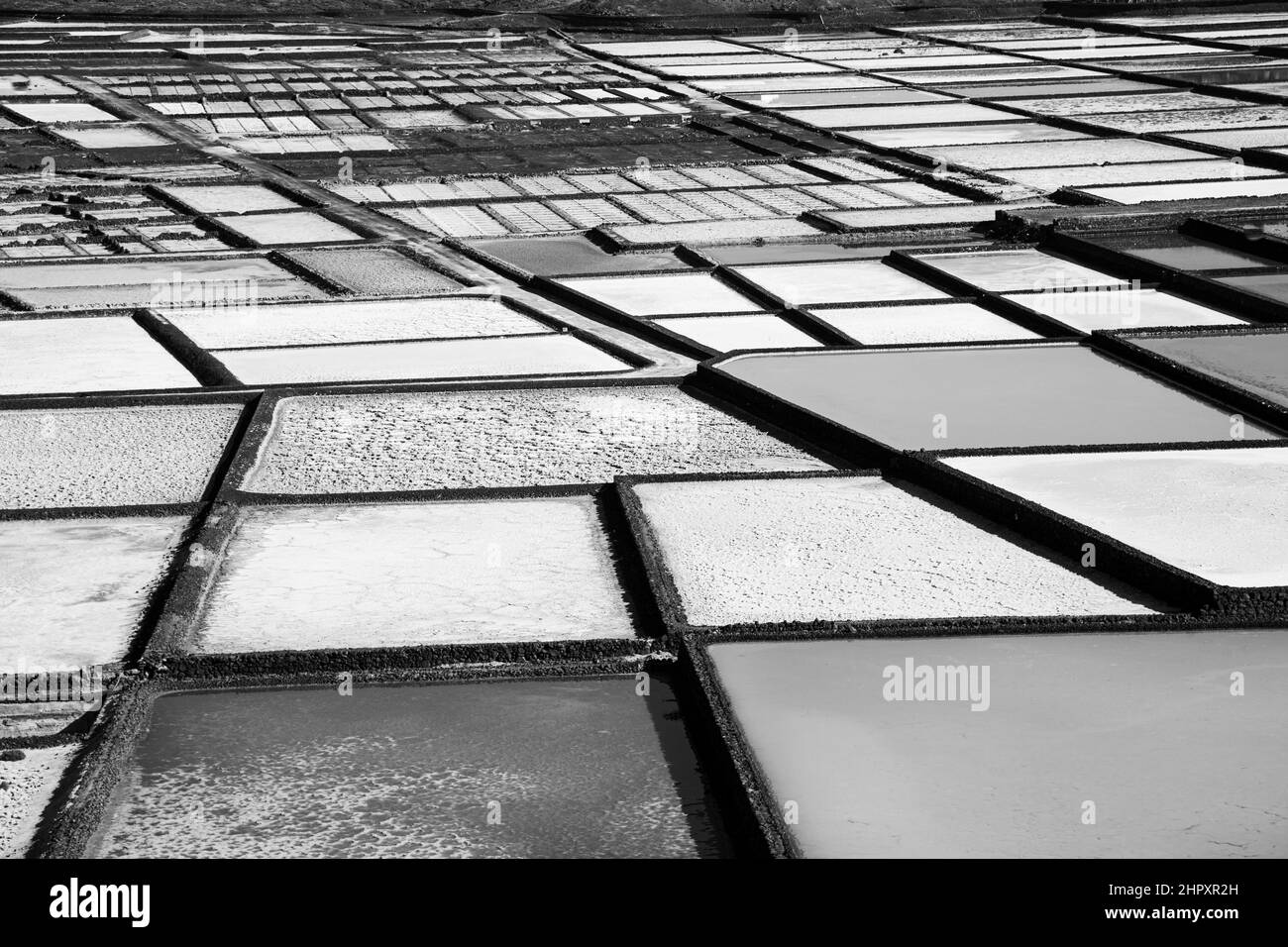 Berühmte salinas de Janubio auf Lanzarote, Kanarische Inseln, Spanien Stockfoto