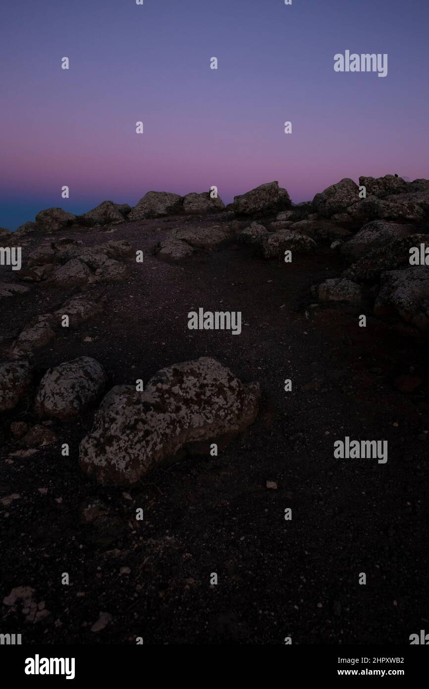 Sonnenuntergang über den Bergen Stockfoto